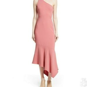 Cinq à Sept Dulcina One-Shoulder Flounce Hem Dress